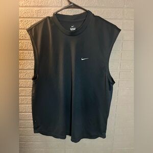 Nike Women's Black Sleeveless Muscle Tank with White Swoosh